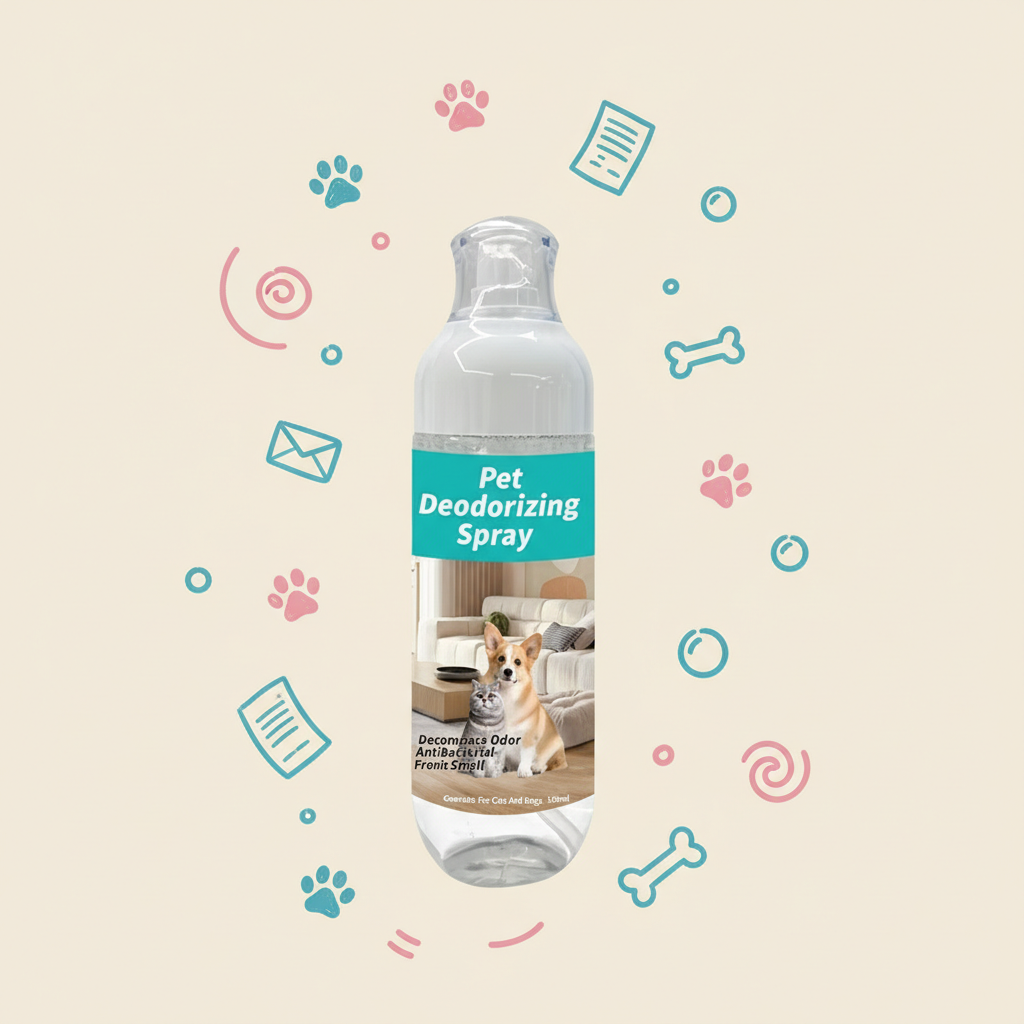 Poflab Pet Deodorizing Spray – Natural Odor Remover Safe for Pets & Home, Fragrance-Free