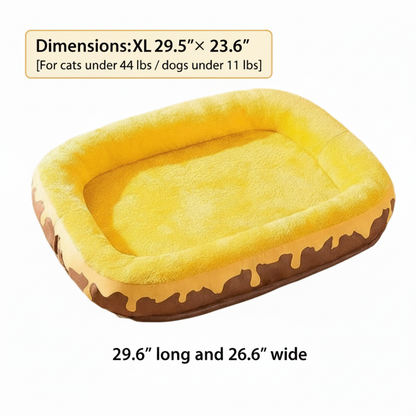 Cheese Melt Cloud-Touch Pet Bed: Soft & Warm Nest for Small to Medium Dogs & Cats