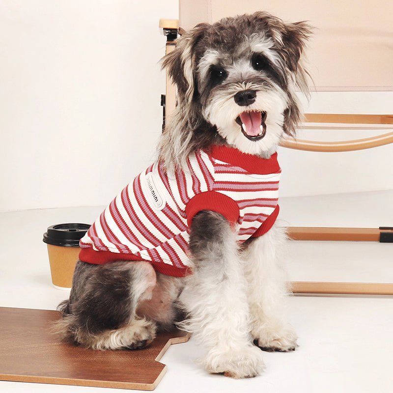 Basic Style Of Small Dog Striped Vest Clothing