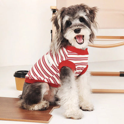 Basic Style Of Small Dog Striped Vest Clothing