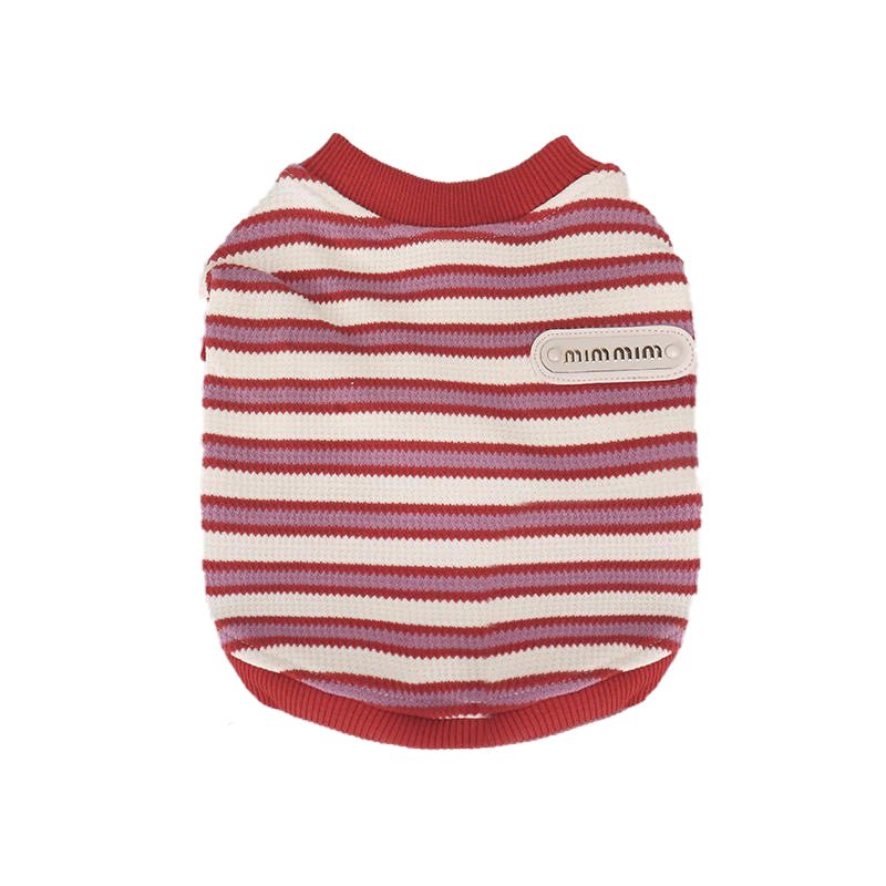 Basic Style Of Small Dog Striped Vest Clothing