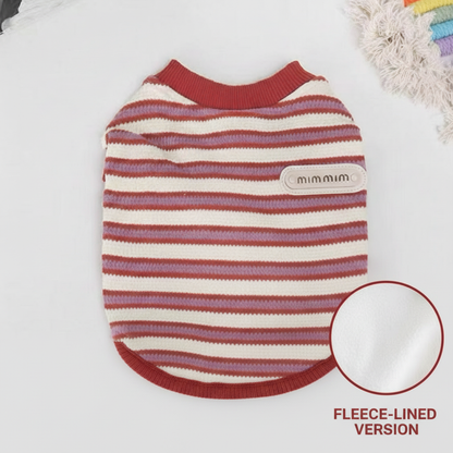 Basic Style Of Small Dog Striped Vest Clothing