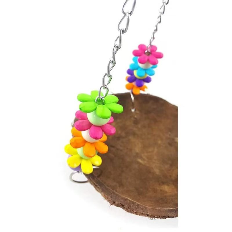 Parrot Coconut Shell Swing Bed - Bird Hanging Toy & Sleeping Nest (Coconut Shell 10-15cm, Total Height 30cm)