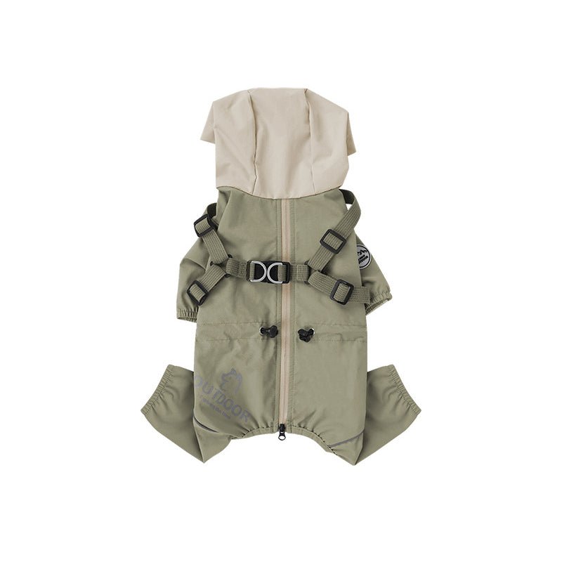 Pet Outdoor Hiking Chest And Back Raincoat