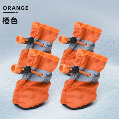 Pet Soft-Soled Shoes Waterproof Non-Slip Reflective Dog Boots for Small Dogs