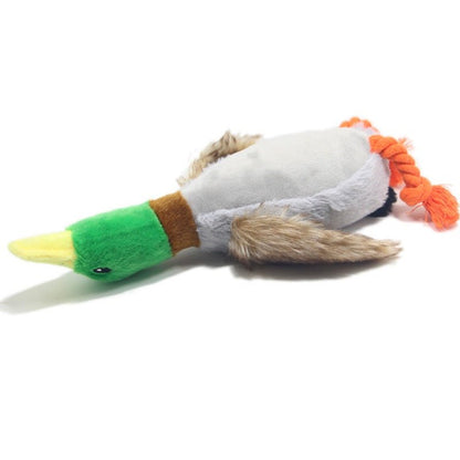 Squeaky Duck Pet Toy 28cm Realistic Plush Wild Duck for Dogs Interactive Chew Toy