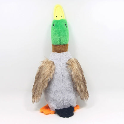 Squeaky Duck Pet Toy 28cm Realistic Plush Wild Duck for Dogs Interactive Chew Toy