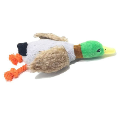 Squeaky Duck Pet Toy 28cm Realistic Plush Wild Duck for Dogs Interactive Chew Toy