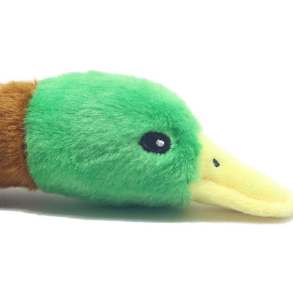 Squeaky Duck Pet Toy 28cm Realistic Plush Wild Duck for Dogs Interactive Chew Toy