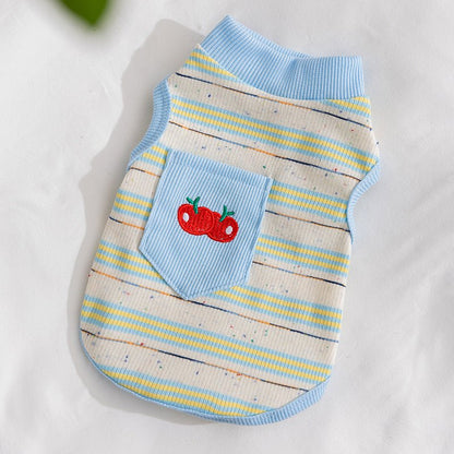 Striped vest, hairless cat clothes