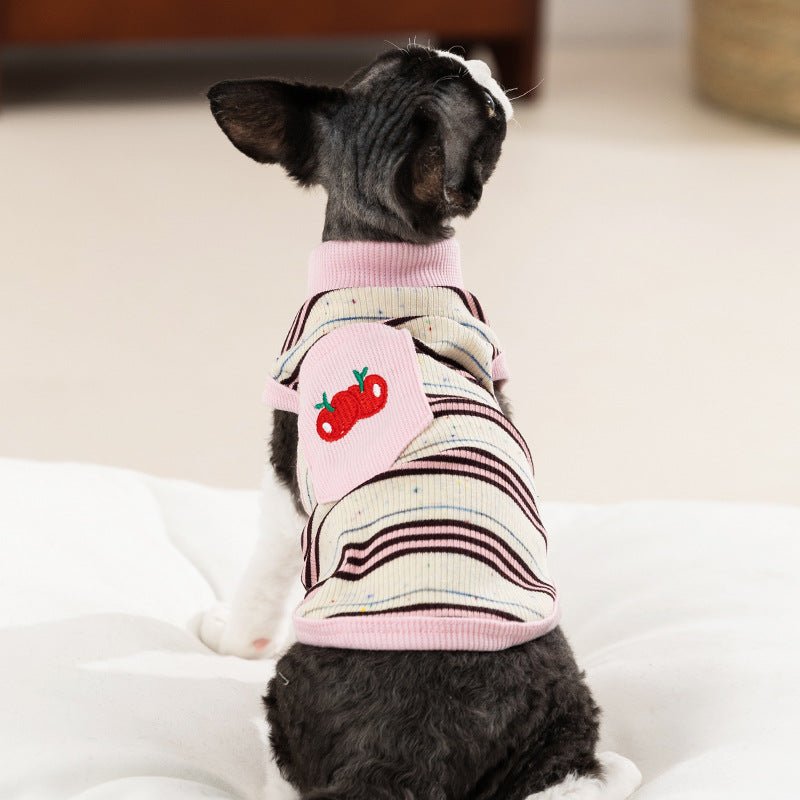 Striped vest, hairless cat clothes