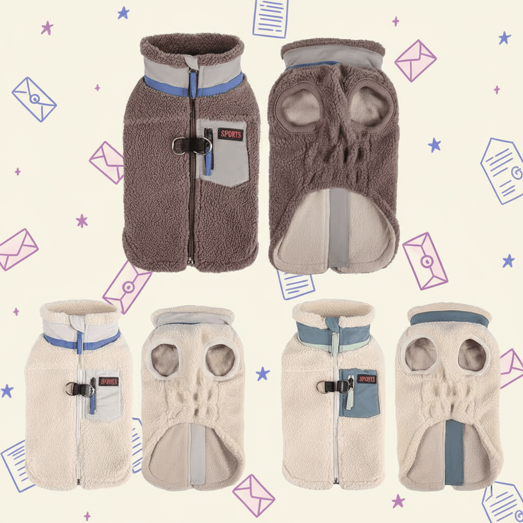 Thickened Fleece Dog Winter Coat Heat-Retaining Pet Fleece Jacket Multi-Color S-XL