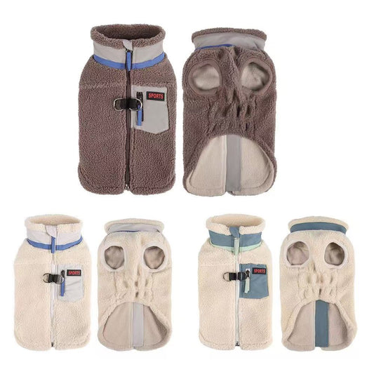 Thickened Fleece Dog Winter Coat Heat-Retaining Pet Fleece Jacket Multi-Color S-XL