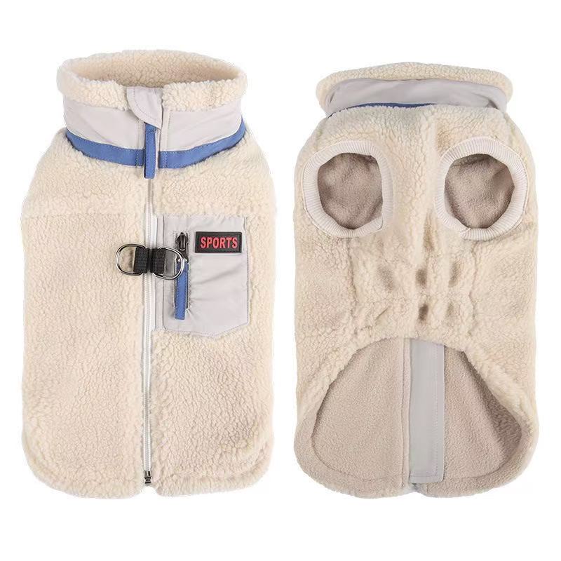 Thickened Fleece Dog Winter Coat Heat-Retaining Pet Fleece Jacket Multi-Color S-XL